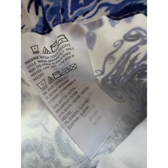 Isaac Mizrahi 24/7 Ankle Length Printed Pants- Blue Floral, PLUS PETITE 28W - Picture 6 of 9